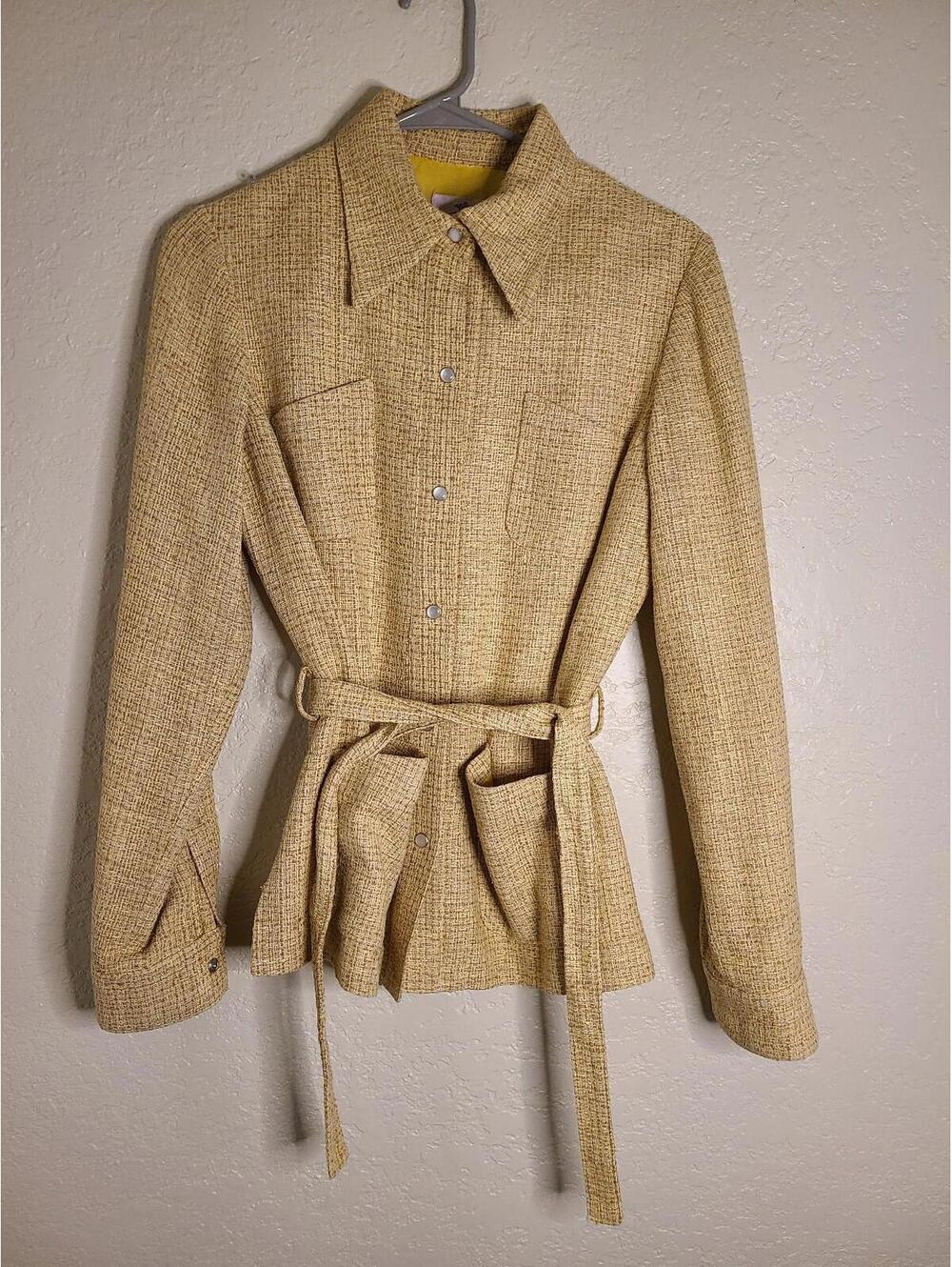 #0060- TOCCA For Bergdorf Goodman Woven tweed Silk wrap Blazer